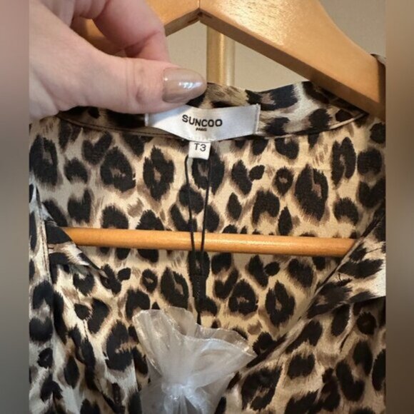SUNCOO Paris Leopard Print Blouse – Size T3 (Large) – BNWT - Picture 3 of 7